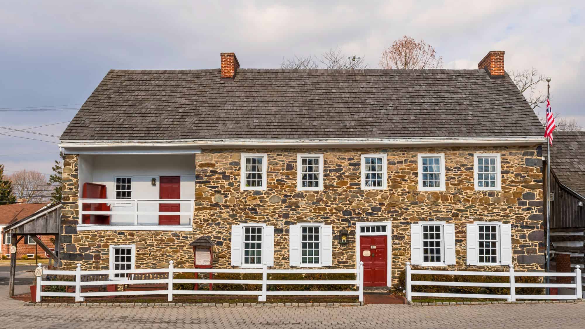 Gettysburg, Pennsylvania, USA February 8, 2022 The Dobbin House Tavern on Steinwehr Avenue and was originally a school built in 1776 by Alexander Dobbin